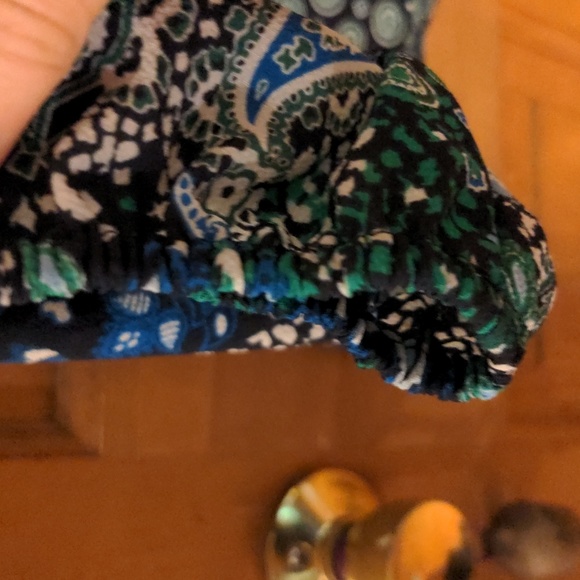 Michael Kors Lace Front V Neck Long Sleeve Blouse Blue Green Size S - Picture 6 of 12